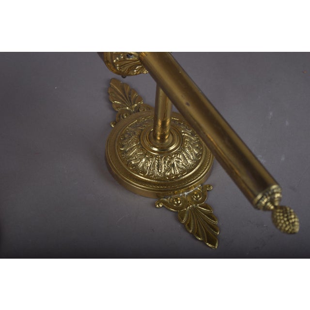 Brass Wall Sconces with Ornate Round Backplates and Pineapple Finials, 1950s, Set of 2 For Sale - Image 4 of 9