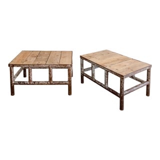 Factory Palette Tables - a Pair For Sale