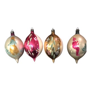 50's Vintage Christmas Ornaments - Set of 4 For Sale