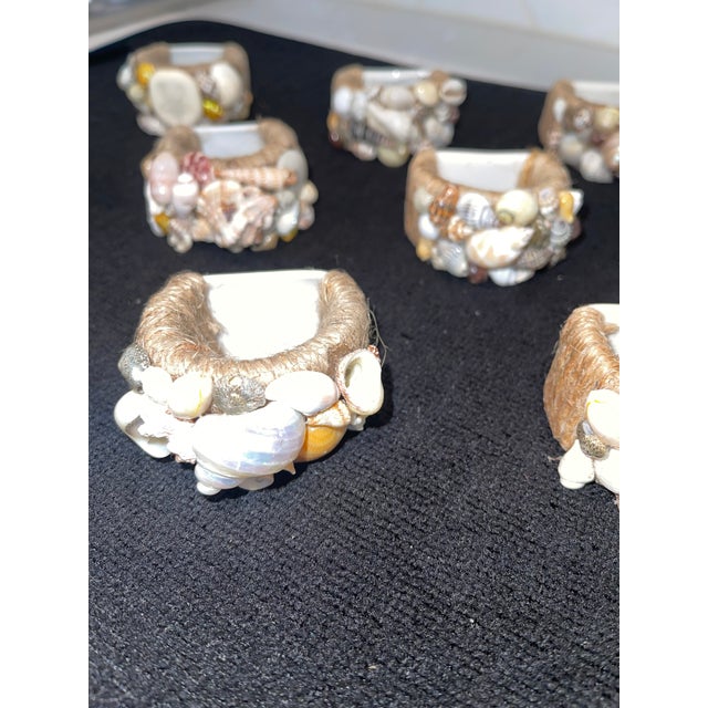Nautical 1990s Nautical Napkin Rings With Real Seashells Adorning the Ring - Set of 12 For Sale - Image 3 of 12