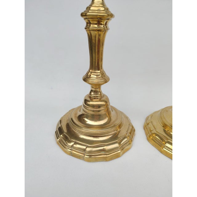 Regency Brass Candlesticks, 1700s, Set of 2 For Sale - Image 12 of 17