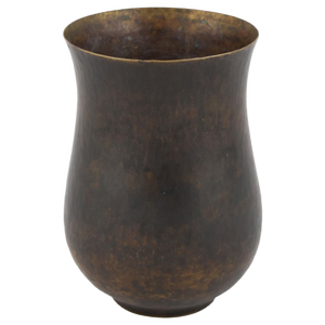 Dark Patina Brass Vase by Eugen Zint, Germany, 1960s
