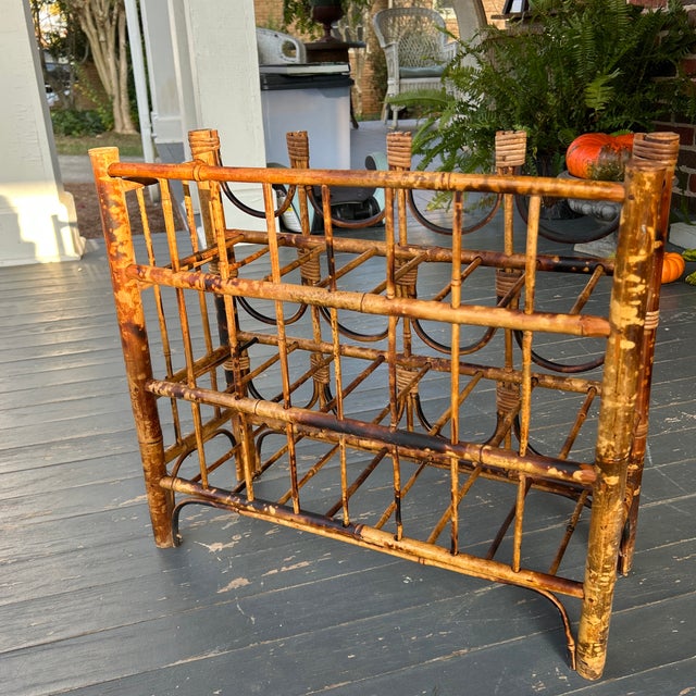 Early 20th Century Burnt Bamboo Wine Rack For Sale - Image 4 of 4