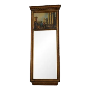 Italian Gold Frame Small Trumeau Mirror