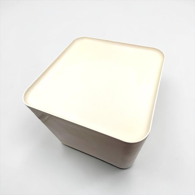 White Dime Plastic Storage Table on Wheels by Marcello Siard for Collezioni Longato, Italy, 1970s For Sale - Image 8 of 14