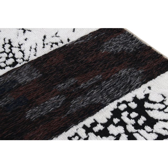 Vintage Mid-Century Tapestry Rug in Red, White and Black Geometric Pattern For Sale - Image 4 of 7