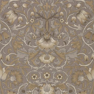 Morris & Co Pure Lodden Wallpaper in Taupe/Gold For Sale