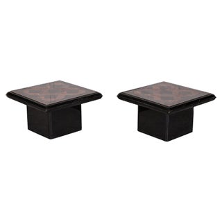 Mid-Century English Burr Walnut Side Tables, 1950s, Set of 2 For Sale