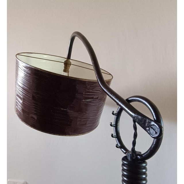 Bauhaus Wrought Iron Floor Lamp, 1940s For Sale - Image 3 of 17