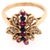 14 Karat Yellow Gold Fashion Ring with Sapphire Ruby and Diamonds. 0.08 Total Diamond Weight 5 Round Ruby 3 Round sapphire...