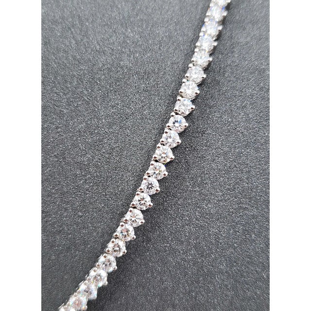 8.39 Ct Diamond Tennis Necklace For Sale - Image 4 of 9