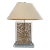 Balinese Carved Panel Table Lamp in Lucite Frame With Brass Hardware For Sale
