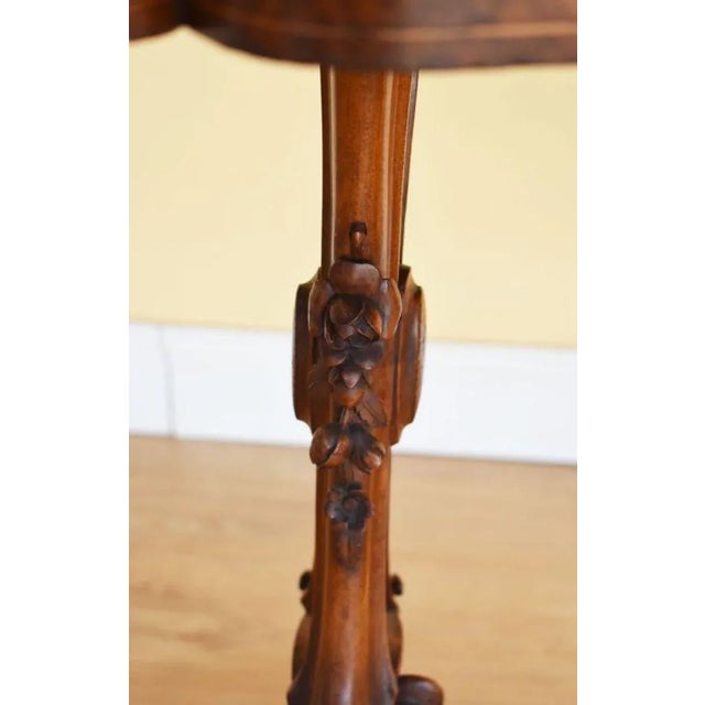 Victorian Burr Walnut Inlaid Table, 1860 For Sale - Image 4 of 12