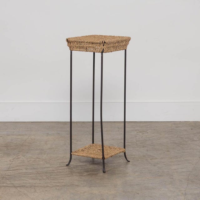 1960s 1960s French Rush and Iron Side Table For Sale - Image 5 of 11