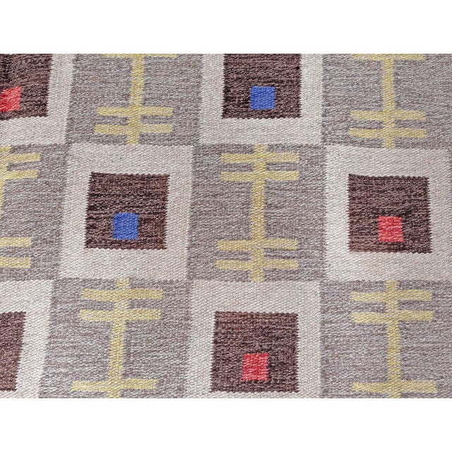 1970s Doris Leslie Blau Vintage Swedish Flat Woven Rug For Sale - Image 5 of 7