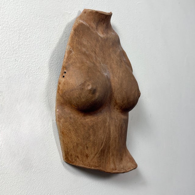 Contemporary Vintage Realist Signed Ceramic Torso Wall Sculpture For Sale - Image 3 of 10