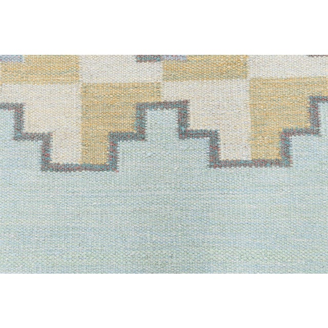 Mid-Century Modern Doris Leslie Blau Mid-Century Swedish Geometric Slate Gray Flatweave Wool Carpet For Sale - Image 3 of 9