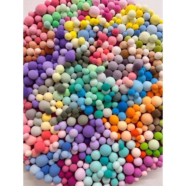 Sculpture Materials Round Multicolor Relief Wall Sculpture, 2010s For Sale - Image 7 of 9