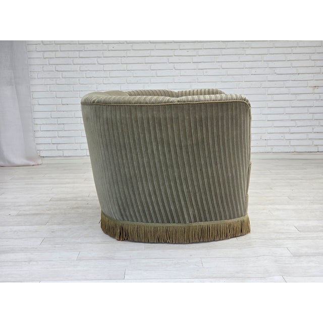 Danish 2-Seater Curved Sofa in Furniture Velour and Beech Wood, 1960s For Sale - Image 18 of 18