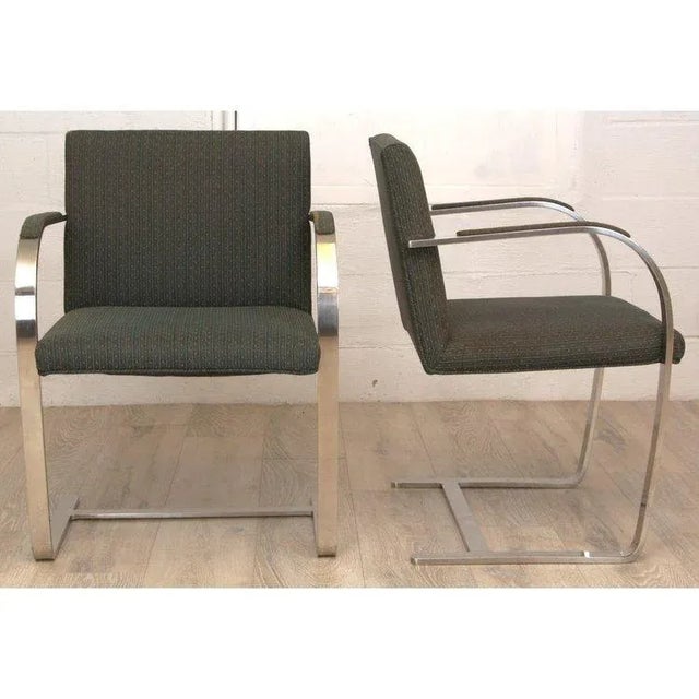 Mid-Century Modern Pair of Vintage Mies Van Der Rohe Brno Attributed Flat Bar Chair For Sale - Image 3 of 5