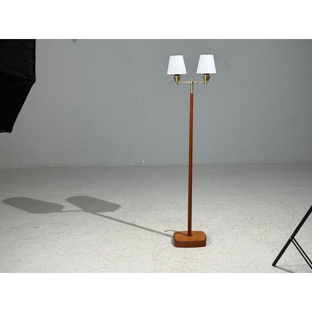 Mid-Century Modern Swedish Modern, Floor Lamp, Teak, Brass, Sweden, 1960s For Sale - Image 3 of 10