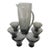 1960s Mid-Century Modern Morgantown Glass “Normandie” Smoke Gray Pitcher & Six Glasses - 7 pcs For Sale