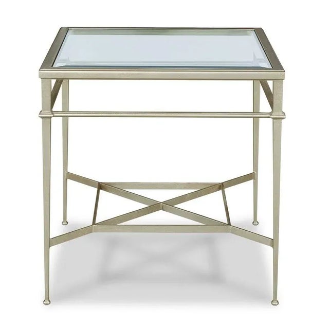 An exquisite design inspired by 19th Century French originals. A square beveled glass top is elevated by gracefully...