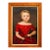 English School Antique Folk Art Oil Painting Portrait in Burr Wood Frame Home Wall Decor For Sale