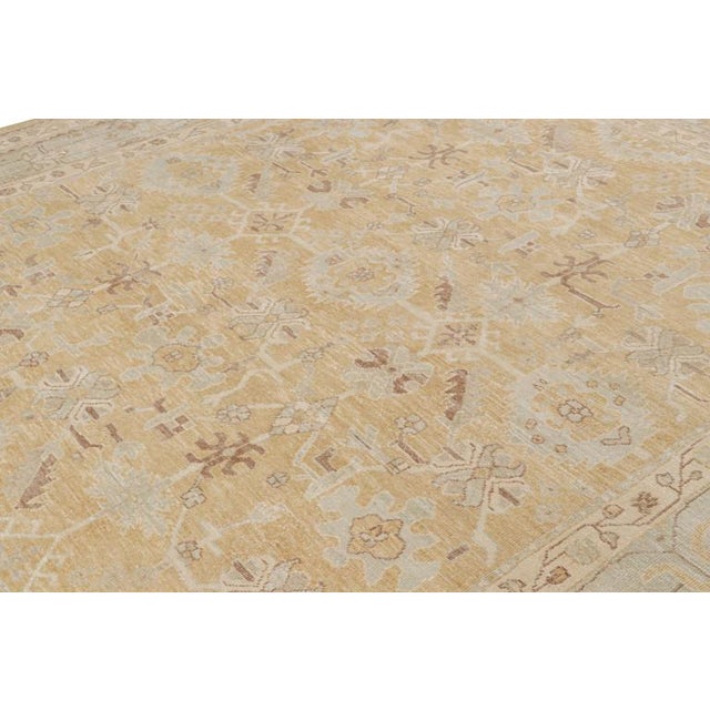 Transitional Rug & Kilim’s Oushak Style Rug in Gold With All Over Floral Patterns For Sale - Image 3 of 7