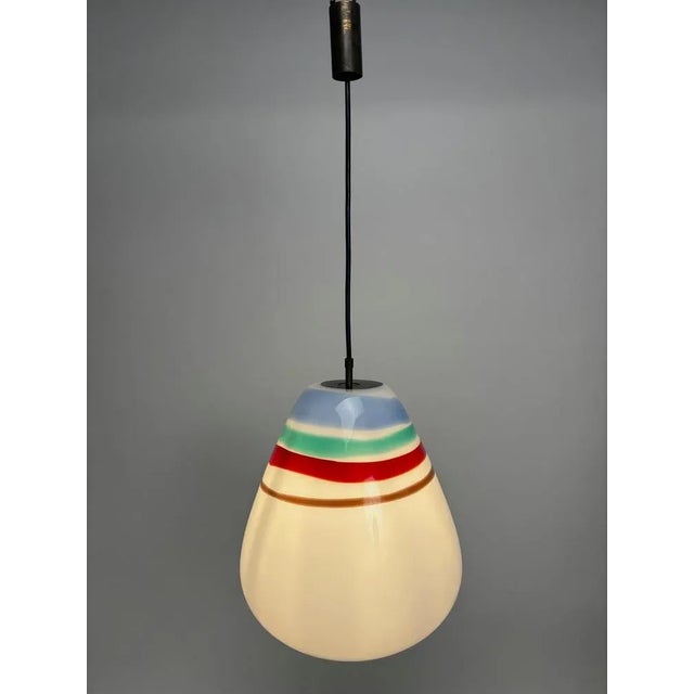 Mid-Century Glass Pendant Lamp by Massimo Vignelli for Venini, Italy, 1950s For Sale - Image 10 of 12
