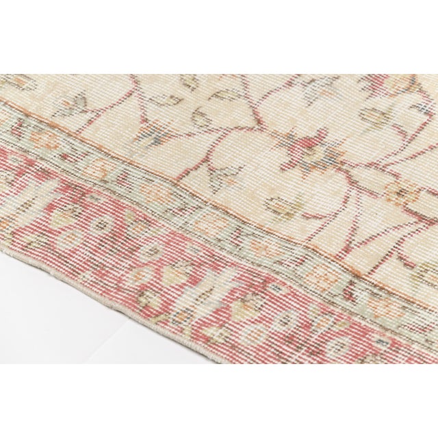 Beige Tribal Oushak Antique Rug For Sale - Image 4 of 10