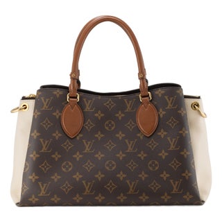 Louis Vuitton Vendôme MM Monogram Canvas Cream Leather Gold-Tone Handle Bag For Sale