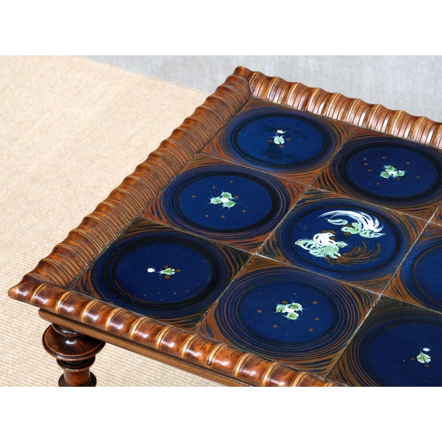 Sculptural Side Table with Hand-Decorated Tile Top from Frederik Stærmose, Denmark, 1930s For Sale - Image 14 of 17