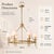 This ALOADECOR statement chandelier is finished in warm brass and accented with natural alabaster finials. Six tapered...