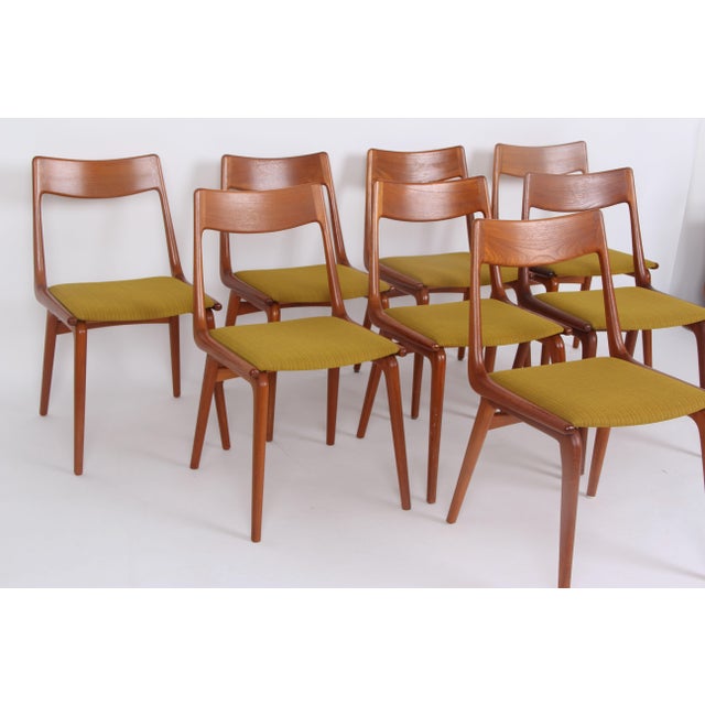 Mid-Century Modern Model 370 Boomerang Chairs by Alfred Christensen for Slagelse Møbelværk, 1950s, Set of 8 For Sale - Image 3 of 10
