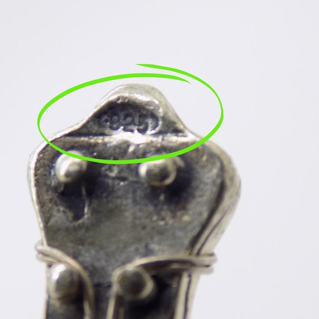 Vintage Italian Handmade Sterling Silver and Wood Mandolin Figurine, 1980s For Sale - Image 6 of 10