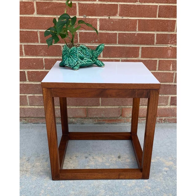 Mid-Century Modern Mid-Century Modern Walnut Cube Plant Stand For Sale - Image 3 of 6