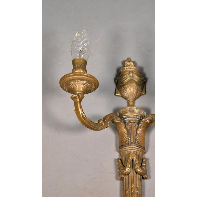 Large Antique French Wall Sconce in Bronze, 1890s For Sale - Image 11 of 15