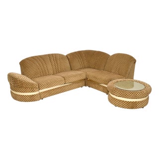 Vintage Sectional Corner Sofa and Table, 1970, Set of 5 For Sale
