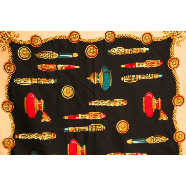 Vintage Italian Scarf Shawl with Luxury Writing Instruments Italy For Sale - Image 12 of 12