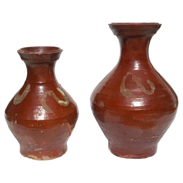 Ceramic Tang Dynast Glazed Pottery Ox Blood Jars 618-907 AD - A Pair For Sale - Image 7 of 7