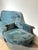 Antique Victorian Style Blue Velvet Sofa For Sale - Image 3 of 6