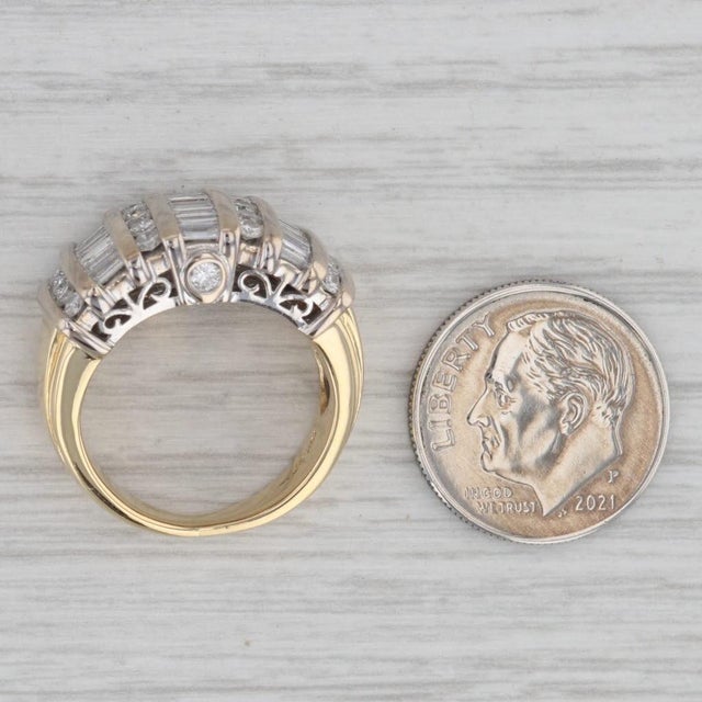 Transparent 1.34ctw Baguette Diamond Ring 18k Yellow Gold Size 5.25-5.5 For Sale - Image 8 of 8