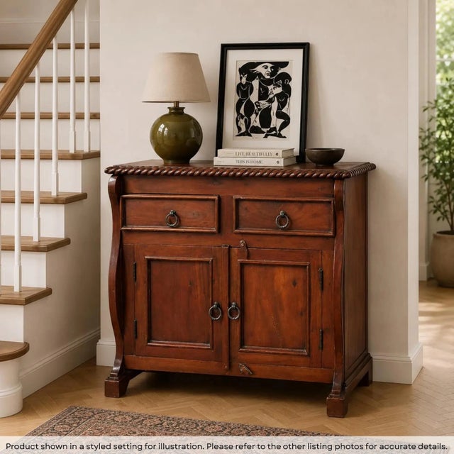 Dimensions: 36"wide X 18"deep X 32"high This sideboard cabinet is the epitome of design and simplicity. The solid wood...