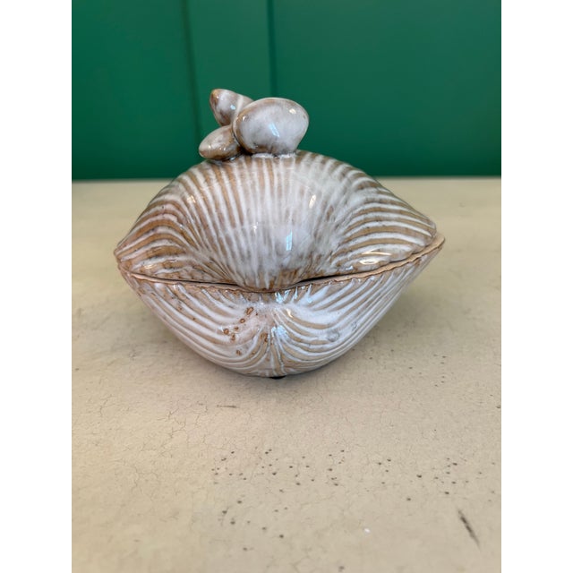 Late 20th Century 1980s Stoneware Shell Box For Sale - Image 5 of 9