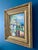 Hand-painted vintage oil painting depicting a charming Mediterranean coastal village overlooking the sea. The colorful...