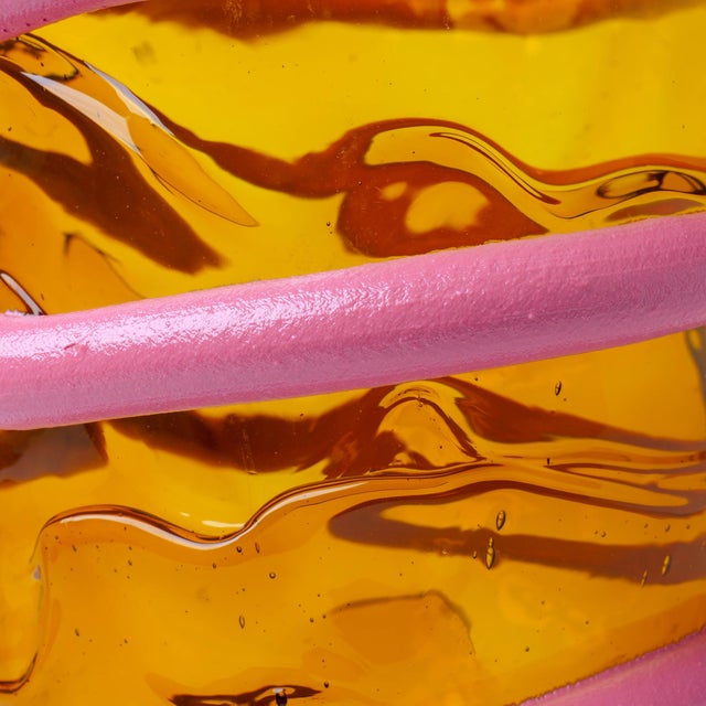 Plastic Pompitu I Vase in Amber by Gaetano Pesce for Fish Design For Sale - Image 7 of 9