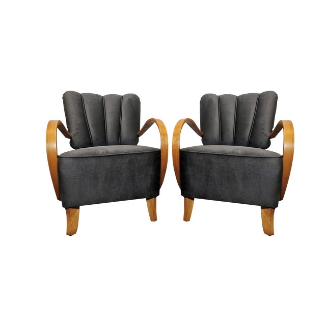Set of Cocktail Armchairs by Jindřich Halabala, 1950s For Sale