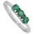 Classic Three Stone Round Emerald Ring in Sterling Silver for Her, Size 6 For Sale - Image 4 of 12