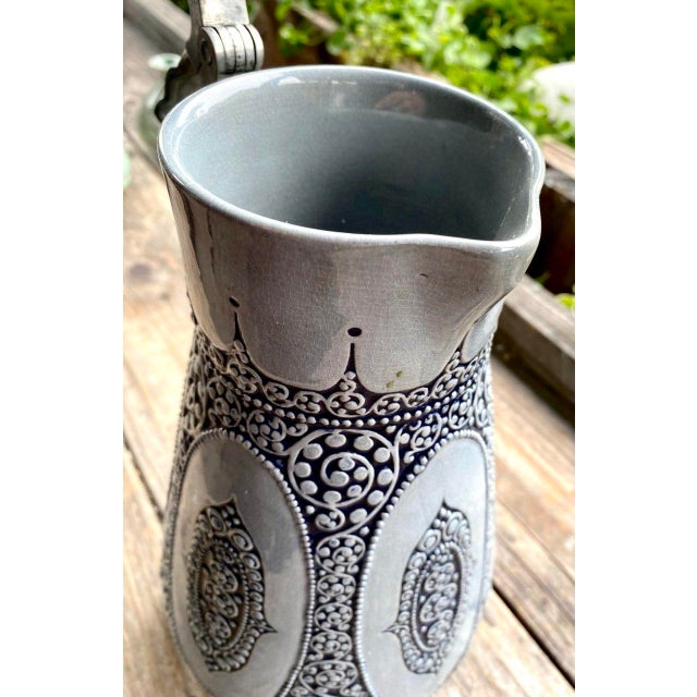 Wick-Werke German Jugendstil Salt-Glazed Stoneware 2½-Liter Lidded Pitcher, C. 1920s For Sale - Image 12 of 18